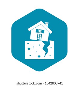House after an earthquake icon in simple style isolated vector illustration