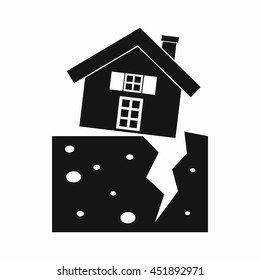 House after an earthquake icon in simple style isolated vector illustration