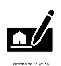 house agreement glyph flat vector icon