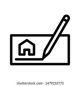 house agreement thin line vector icon