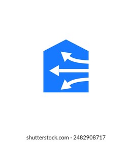 House Air Circulation Logo Design Vector 