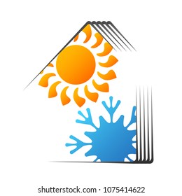 House air conditioning and heating design symbol