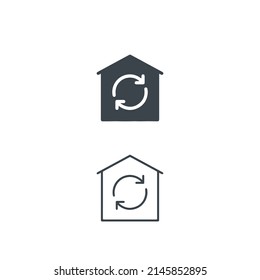House Air Flow Icons stock illustration on white background
