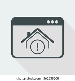 House alert web system - Vector icon of computer application