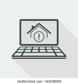 House alert web system - Vector icon of computer application