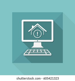 House alert web system - Vector icon of computer application