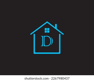 House Alphabet Logo Of D