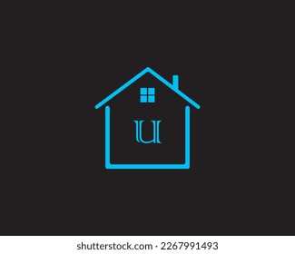House Alphabet Logo Of U
