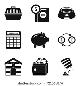 House for animal icons set. Simple set of 9 house for animal vector icons for web isolated on white background