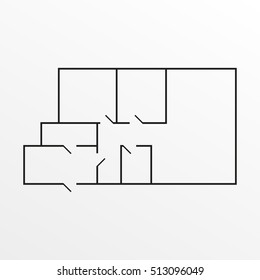 House or Apartment plan icon. Vector illustration.