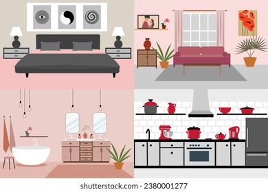 House or apartment room interiors