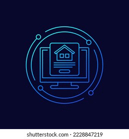 house, apartment search icon, linear design