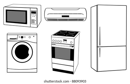 house appliances collage