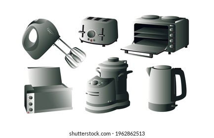 house appliances vector isolated. household drawn realistic. vector realistic household icons. interior elements realistic vector. home interior elements drawn set isolated. vector interior real