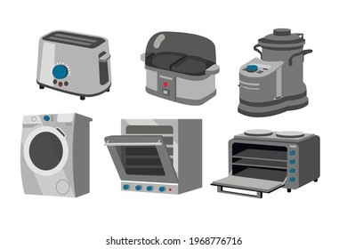 house appliances vector isolated. household drawn realistic. vector realistic household icons. interior elements realistic vector. home interior elements drawn set isolated. vector interior real