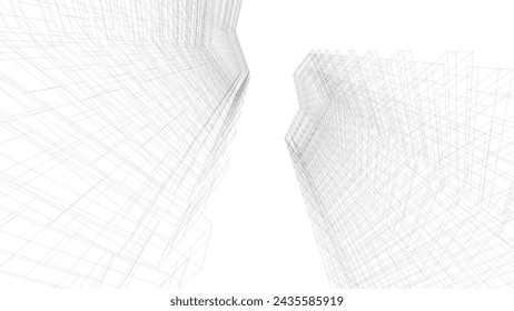 house architectural 3d sketch vector design