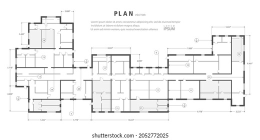 House architectural plan .Engineering design .Technical drawing background.Vector illustration.