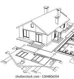 house, architectural project, sketch
