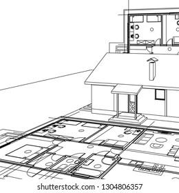 house, architectural project, sketch