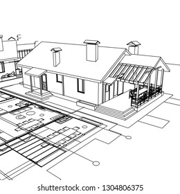 house, architectural project, sketch