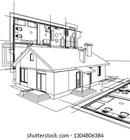 house, architectural project, sketch