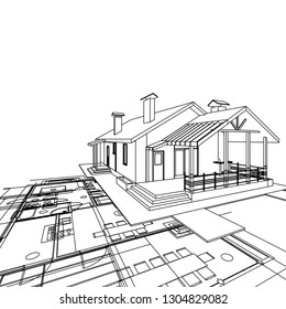 house, architectural project, sketch