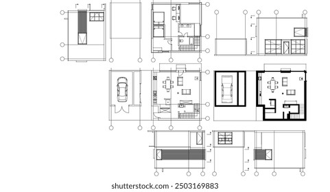 Casa proyecto arquitectónico boceto 3D ilustración