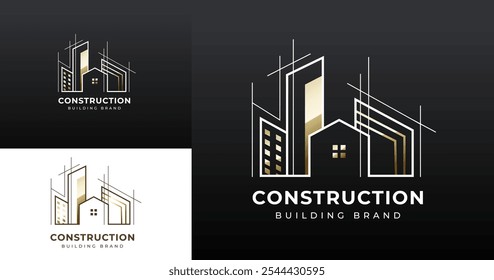 Arquitetura da Casa e Construção Imobiliária Logo Design Inspiration. Símbolo Arquitetônico para Identidade Comercial Imobiliária e de Construção. Ilustração do vetor da construção da casa.