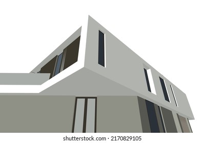 house architecture design 3d illustration
