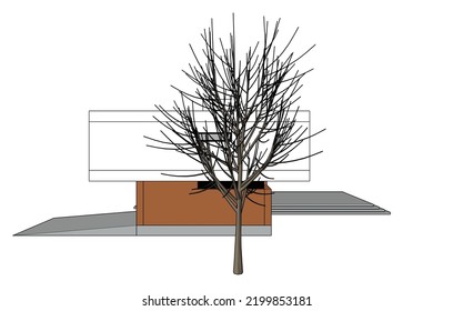 diseño de arquitectura de casa ilustración 3d