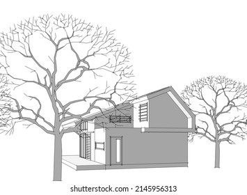 house architecture design 3d rendering