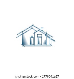 House architecture modern logo, illustration home, building symbol.