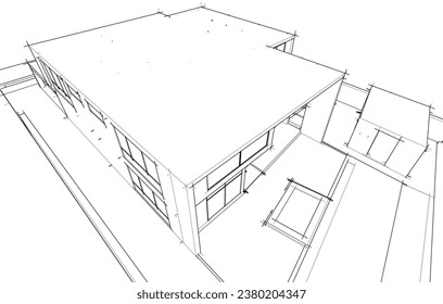 Hausarchitektur, Vektorgrafik 3D 