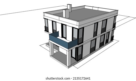Hausarchitektur, Vektorgrafik 3D