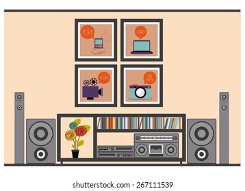 House areas design over white background, vector illustration