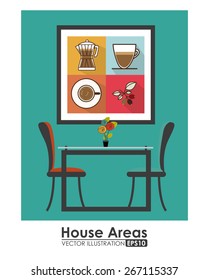 House areas design over white background, vector illustration
