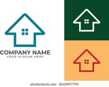 house arrow abstract construction logo, arrow home with vector file