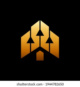 House arrow flat logo template ready for use