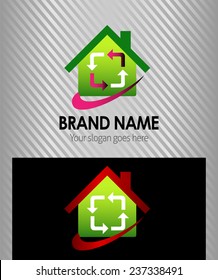 House and arrow icon logo