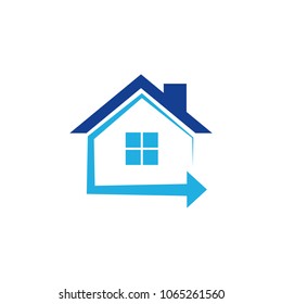 House Arrow Logo Icon Design