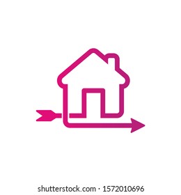 House Arrow Logo Template Design