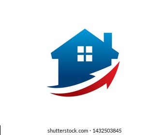House and Arrow Logo Template, Icon, Symbol