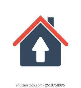 house with arrow up vector icon