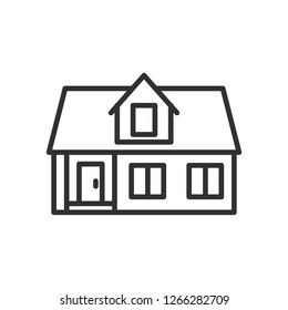 house with attic. linear icon. Line with editable stroke