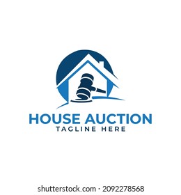 house auction logo template vector design