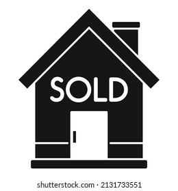 House Auction Sold Icon Simple Vector. Sell Price. Finance Process