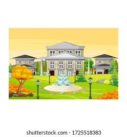 House With Autumn Forest Background