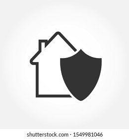 House badge and shield. Flat simple design.