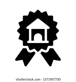 house badge vector glyph flat icon 