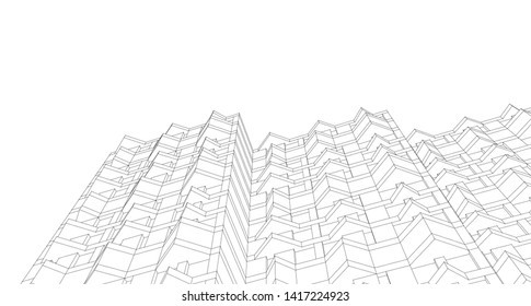 
house with balconies 3d illustration